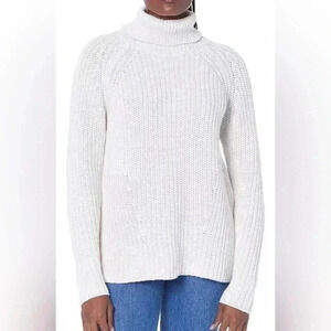 Goodthreads Women's Cotton Shaker Stitch Turtleneck Sweater Black Size XXL NNT